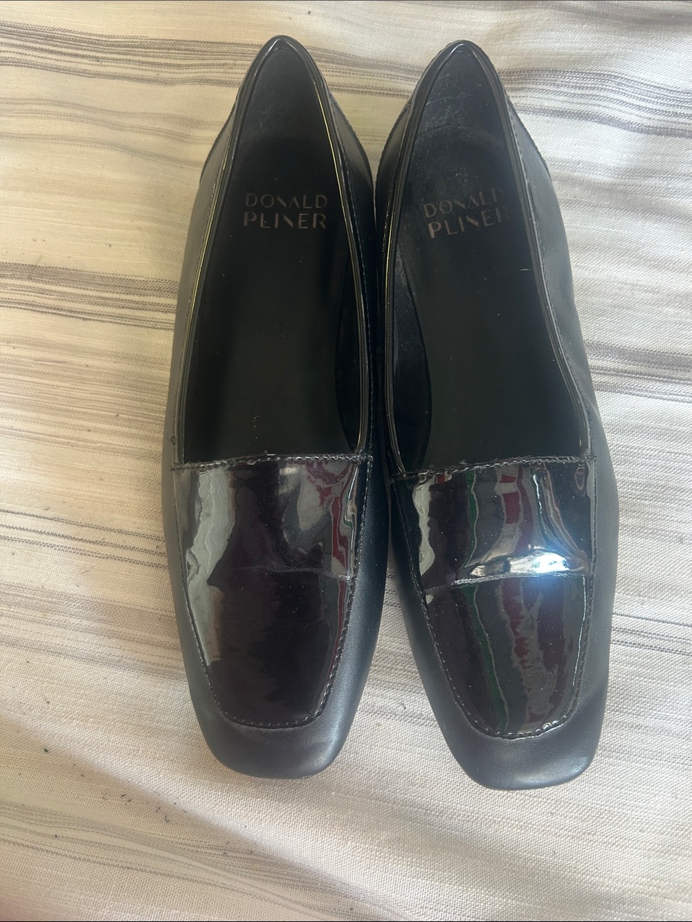 Donald J. Pliner Men's Black Patent Leather Slip-On Loafers